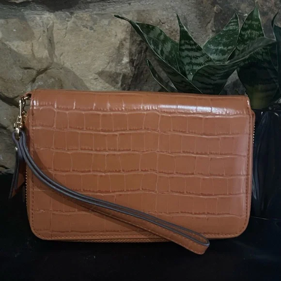 Anne Klein Tan Croc-Embossed Wallet - Picture 3 of 7